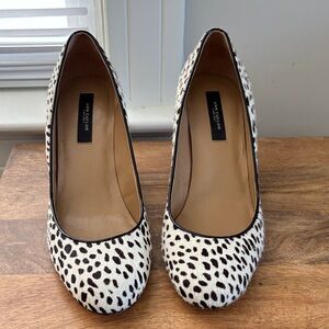 Ann Taylor Brown and White Spotted Heels